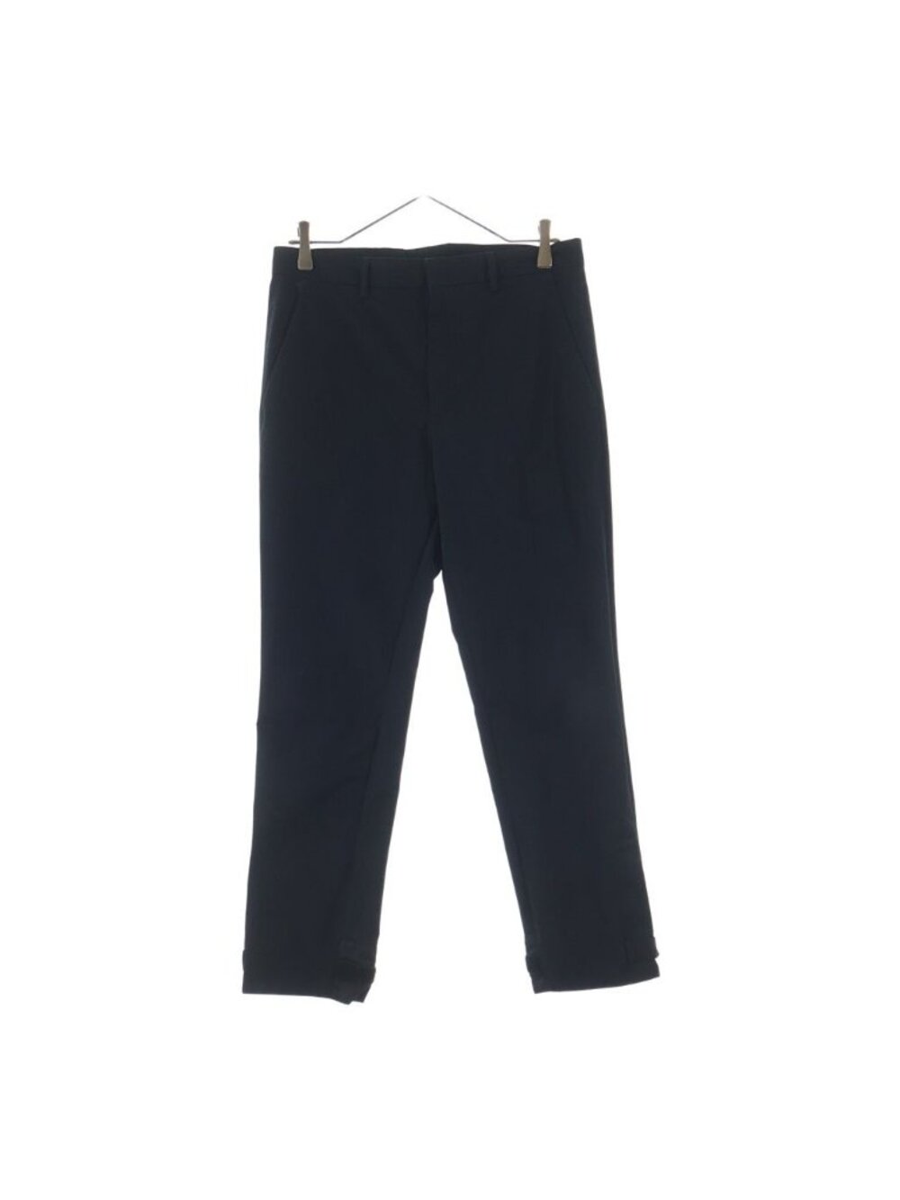 Prada 18 SS Bottom Rubber Logo Trousers Black Spg 46 Pants